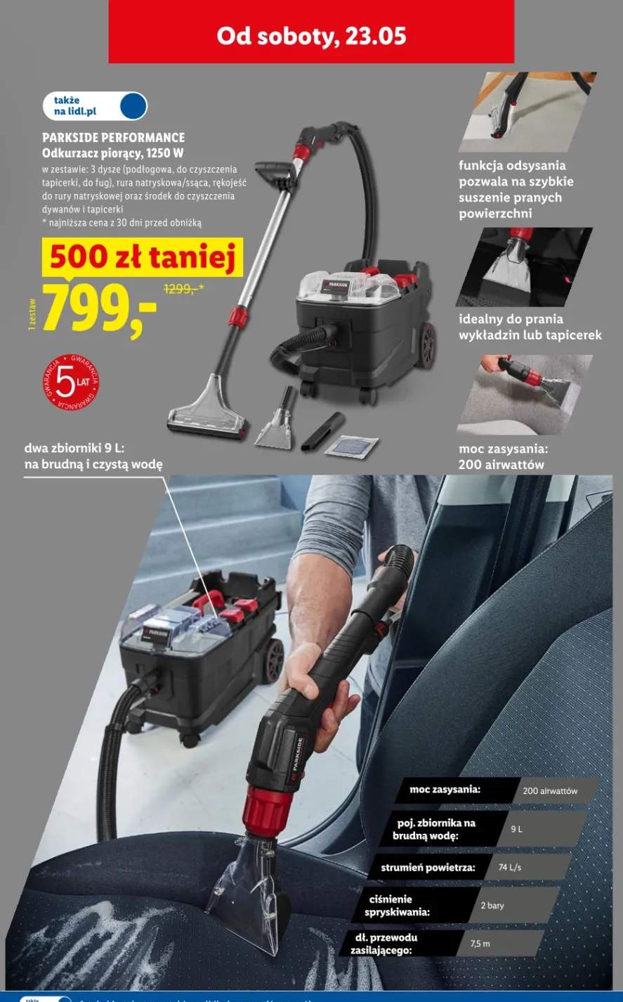 Odkurzacz piorący PARKSIDE PERFORMANCE 1250W