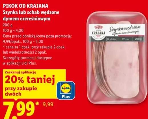 Szynka wędzona dymem czereśniowym Pikok od Krajana