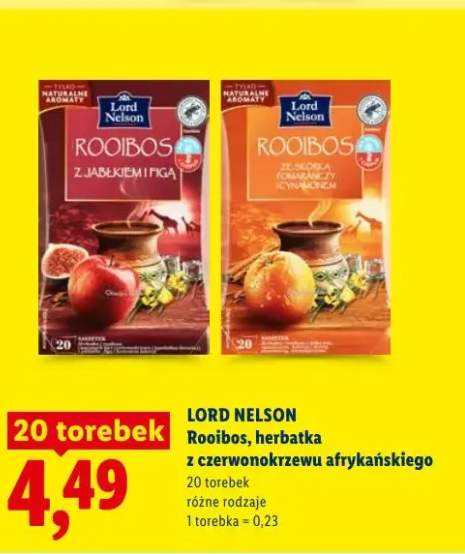Herbatka z czerwonokrzewu afrykańskiego Lord Nelson Rooibos z jabłkiem i figą