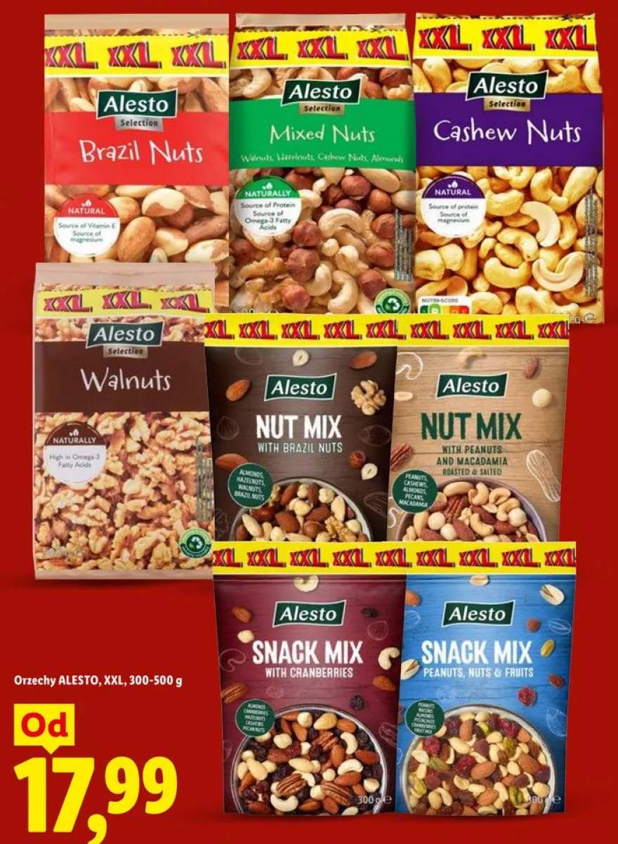 Mieszanka orzechów Alesto Snack Mix Peanuts, Nuts & Fruits XXL