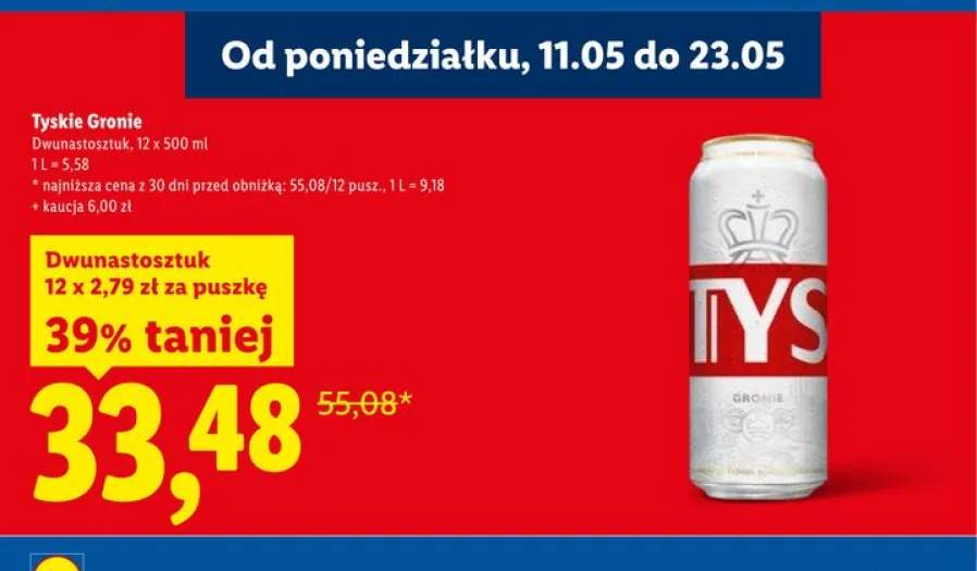 Piwo Tyskie Gronie 12-pak 500ml