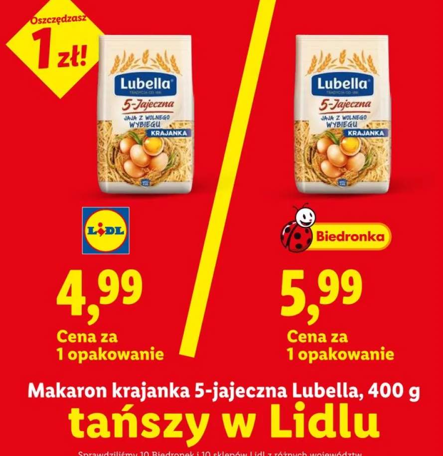 Makaron krajanka 5-jajeczna Lubella