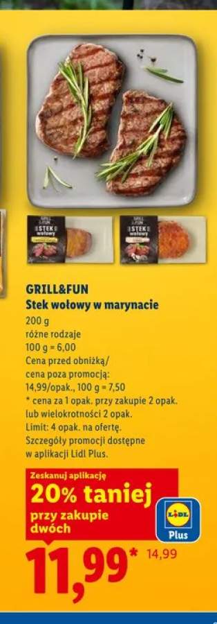 Stek wołowy w marynacie GRILL&FUN