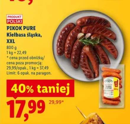 Kiełbasa śląska XXL PIKOK PURE