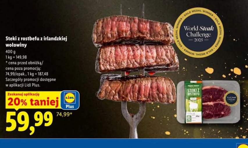 Steki z rostbefu z irlandzkiej wołowiny