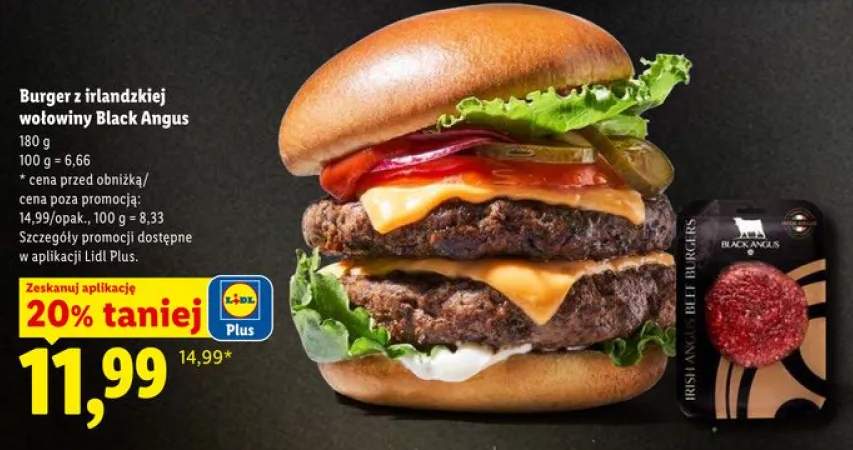 Burger z irlandzkiej wołowiny Black Angus