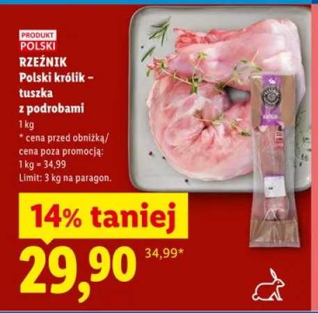 Polski królik - tuszka z podrobami Rzeźnik