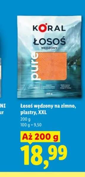 Łosoś wędzony na zimno plastry XXL Koral
