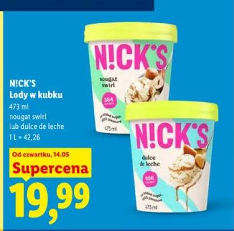 Lody w kubku N!CK'S dulce de leche