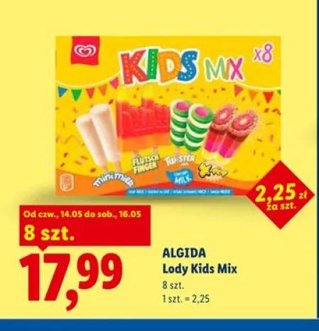 Lody Kids Mix ALGIDA 8-pak