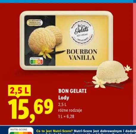 Lody Bourbon Vanilla Bon Gelati