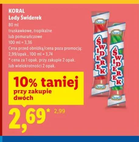 Lody Świderek tropikalne Koral
