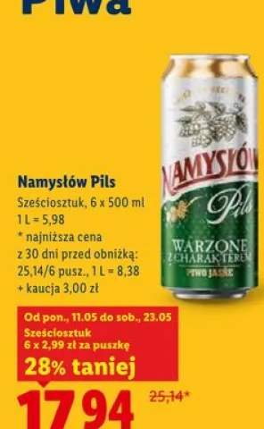 Piwo Namysłów Pils 6-pak 500ml