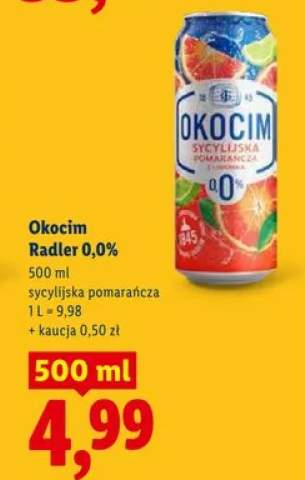 Piwo bezalkoholowe Okocim Radler 0,0% sycylijska pomarańcza