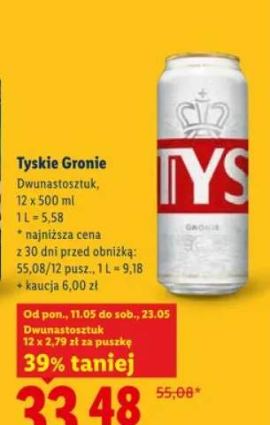Piwo Tyskie Gronie 12-pak 500ml