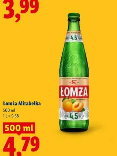 Piwo Łomża Mirabelka