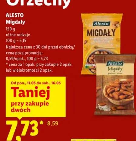 Migdały w karmelu z miodem prażone solone Alesto