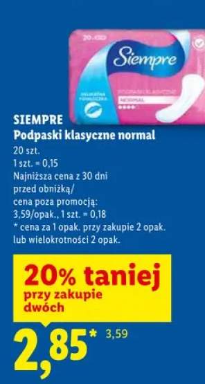 Podpaski klasyczne SIEMPRE normal