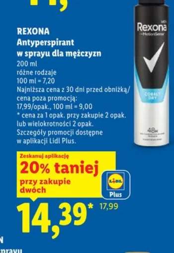 Antyperspirant w sprayu dla mężczyzn Rexona Men Cobalt Dry