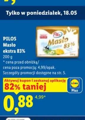 Masło ekstra 83% Pilos