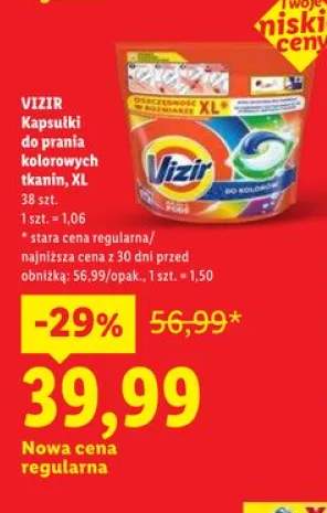 Kapsułki do prania kolorowych tkanin Vizir XL