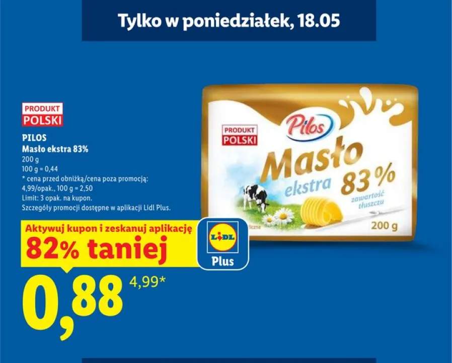 Masło ekstra 83% Pilos