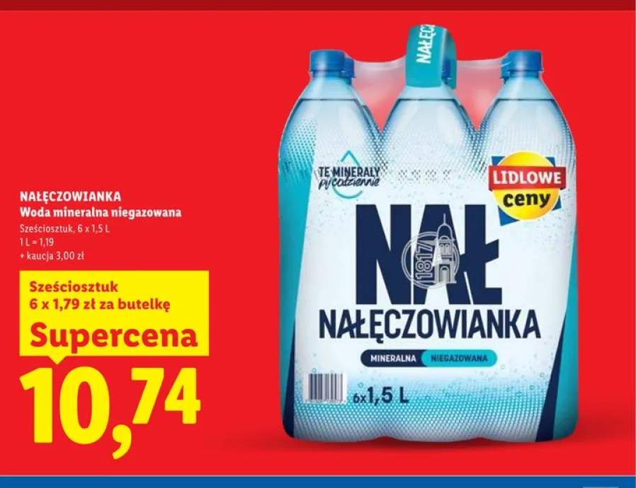 Woda mineralna niegazowana Nałęczowianka 6-pak 1,5l