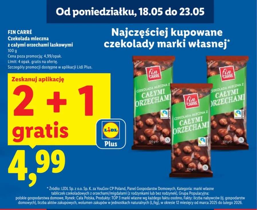 Czekolada mleczna z całymi orzechami laskowymi Fin Carré