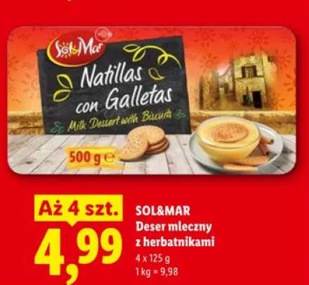 Deser mleczny z herbatnikami Sol&Mar 4-pak 125g
