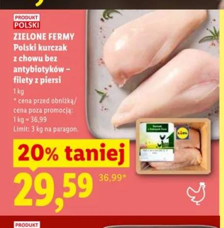 Polski kurczak z chowu bez antybiotyków filety z piersi Zielone Fermy