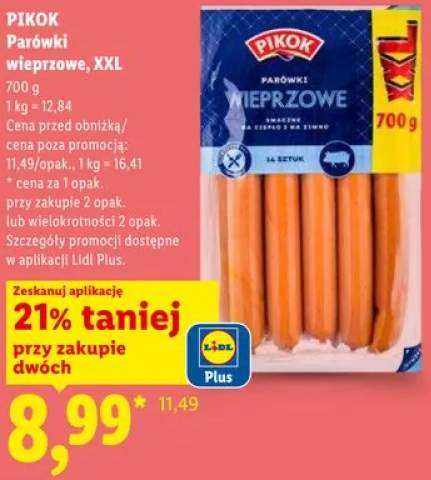 Parówki wieprzowe XXL PIKOK