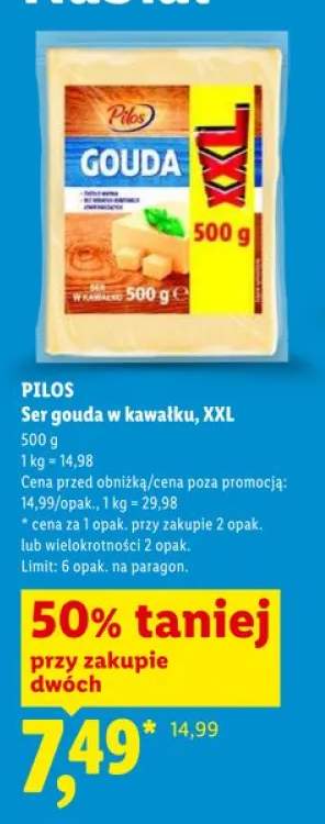 Ser gouda w kawałku XXL Pilos