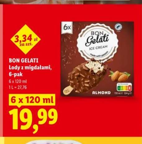 Lody z migdałami BON GELATI 6-pak 120ml