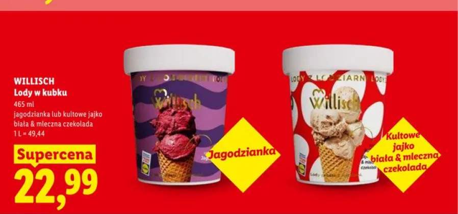 Lody w kubku Willisch kultowe jajko biała & mleczna czekolada
