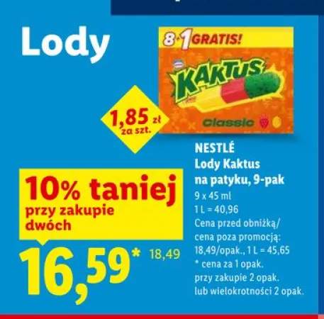 Lody Kaktus na patyku 9-pak 45ml