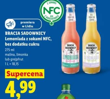 Lemoniada z sokami NFC bez dodatku cukru Bracia Sadownicy malina 275ml