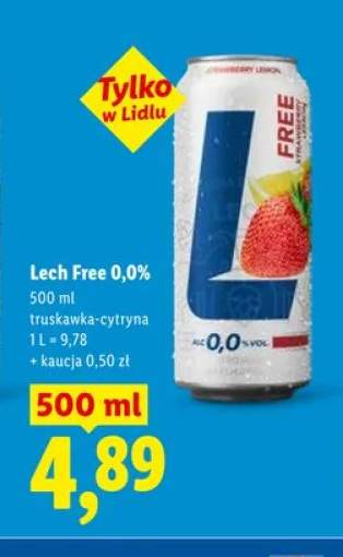 Piwo bezalkoholowe Lech Free 0,0% truskawka-cytryna