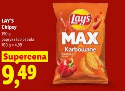 Chipsy LAY'S MAX Karbowane cebula