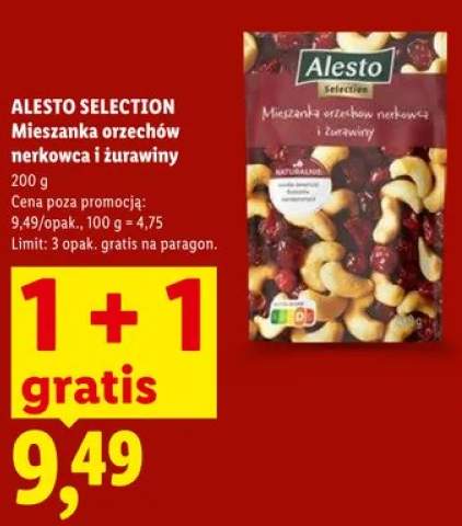 Mieszanka orzechów nerkowca i żurawiny Alesto Selection