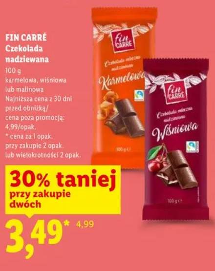 Czekolada nadziewana wiśniowa Fin Carré