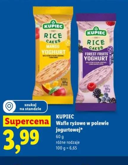 Wafle ryżowe w polewie jogurtowej Kupiec