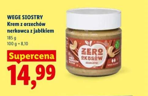 Krem z orzechów nerkowca z jabłkiem Wege Siostry