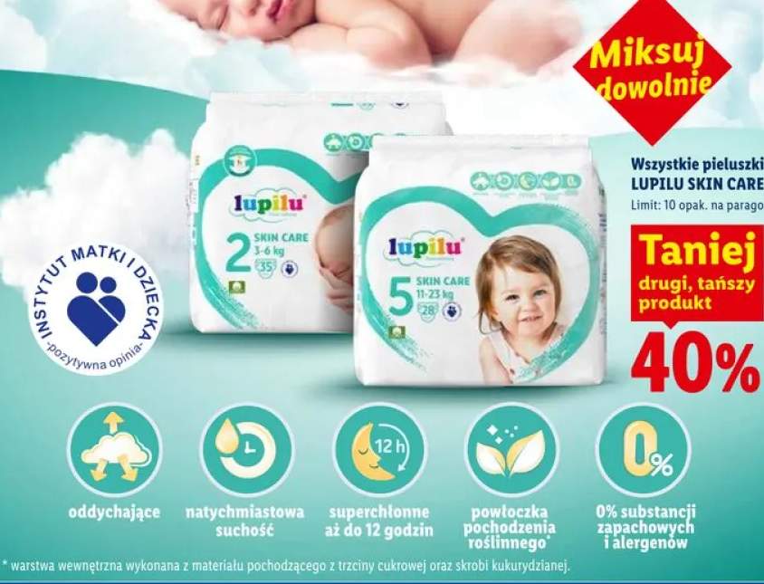 Pieluszki Lupilu Skin Care 2 3-6kg