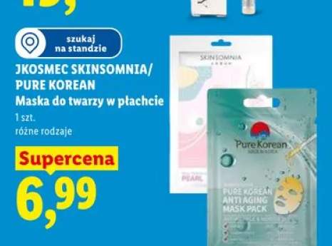 Maska do twarzy w płachcie JKOSMEC SKINSOMNIA/ PURE KOREAN