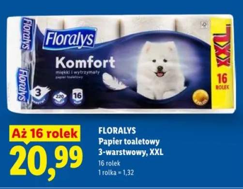 Papier toaletowy 3-warstwowy Floralys Komfort XXL