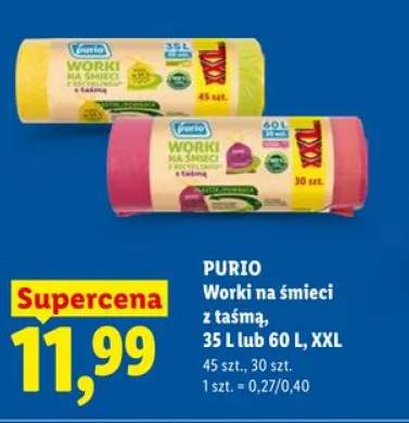 Worki na śmieci z taśmą Purio XXL