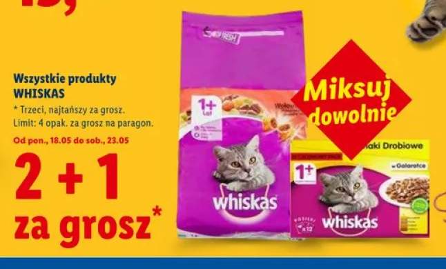 Mokra karma dla kota Smaki Drobiowe w galaretce Whiskas 12-pak