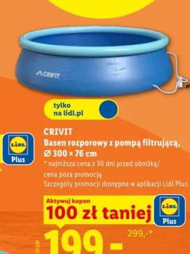 Basen rozporowy z pompą filtrującą CRIVIT Ø 300x76cm