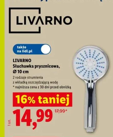 Słuchawka prysznicowa LIVARNO Ø 10cm