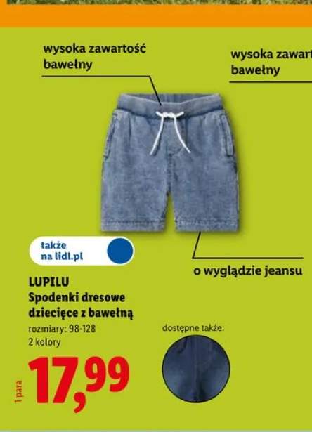 Spodenki dresowe dziecięce z bawełną LUPILU